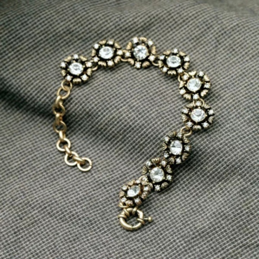 New Statement rhinestone antique chunky bracelet Anthropologie style Rococo